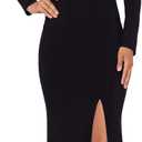 Xscape Womens Long Sleeve One Shoulder Cutout Dress 10
