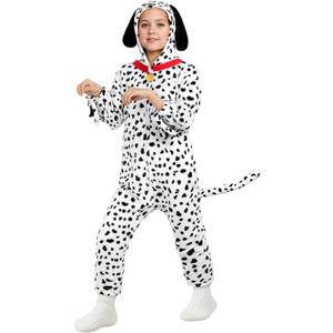 GIFTINBOX Cat Costume For Girls, Animal Costume, Black Cat Dalmatian Costume for Kids, Halloween Costumes for Kids (M(7-9y))