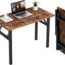Need Small Folding Computer Desk, 35.8 Inch Writing Table, Rustic Brown