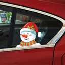 5 x Christmas Peeking Sticker for Car, Reindeer Peeking Car Decals and Stickers Waterproof Vinyl Decal Xmas Decoration Window Bumper Home Wall Truck (Carrot Snowman)