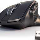 XUANGUI Wireless Ergonomic Mouse Comfortable Bluetooth Cordless Mice, Max 4800 DPI Ergo Witeless Mose with Side Buttons and USB Dongle, Battery Powered, Blue Tooth / 2.4G for Computer Laptop Macbook