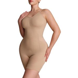 SheCurve Easyslide Bathroom- Friendly Seamless Shapewear Bodysuit, Tummy Control Back Support Sculpting Body Shaper For Women, Large