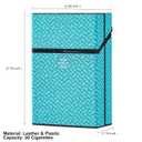 5 x Cigarette Case, Woven Pattern with Elastic Switch, Up to 20 Cigarettes for 85mm King Size (Cyan)