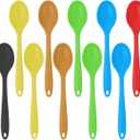 12 Pack Large Silicone Cooking Spoons 10.8'' Heat Resistant Kitchen Spoons for Cooking Silicone Serving Stirring Mixing Spoons, 6 Colors