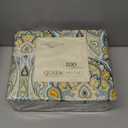 Pointehaven Bedding 4 Pieces Queen 100% Cotton Percale Sheets- Printed Bed Sheet & Pillowcase Sets- Soft Cotton Bed Sheets Set- Fits Mattress 19 inches Deep Pocket (Queen, Cypress)