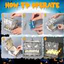 2 Pcs Halloween Table Decorations Indoor Haunted House Wooden Lighted Pumpkin Box Halloween Tiered Tray Decor Rustic Farmhouse Pumpkin Centerpieces for Home Shelf Desk Mantel Tabletop Party Decor