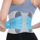 Back Brace for Lower Back Pain Relief, Adjustable Lumbar Support Belt with Steel Plates, Dual Compression, Breathable 3D Knit Fabric, Slim Waist Design for Work, Gym, Sciatica, Herniated Disc M (Dove Aurora)