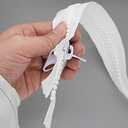 Leekayer 1PCS #10 84 Inch Heavy Duty Zippers for Sewing Separating Large Plastic Zippers White Tape with Double Pull Tab Slider, Sleeping Bag, Boat, Canvas, Cover, Trampoline, Dog Bed,Tent 213cm
