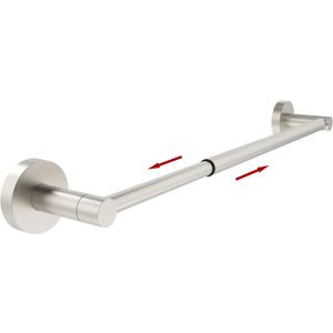 Ruacq Adjustable Towel Bar 13.7 to 24 Inch Bathroom Nickel Single Towel Bar Stainless Steel Modern Wall Mounted Round Towel Holders, Brushed Nickel