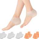 MADHOLLY 5 Pairs Silicone Heel Protectors- Breathable Heel Gel Heel Cushions for Cracked Heel- Heel Cups Heel Cover for Heel Repair Women Men