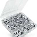 520 Pcs Wiggle Googly Eyes with Self-Adhesive, 6mm 8mm 10 mm 12mm 15mm Mixed Packaging (Black and White)