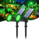 T-SUNUS Green Solar Lights Outdoor Christmas, IP65 Waterproof Garden Spotlights Auto On/Off Security Landscape Spotlight Spot Light for St. Patrick's Day Halloween Tree Patio Yard Driveway Pond 2 Pack