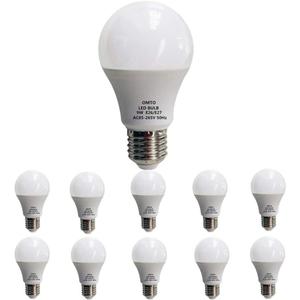 E26/E27 A19 LED Frosted Light Bulb 9W (60W Equivalent) White (6000K) 85-265V (White, 10pcs)