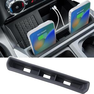 PIMCAR Truck Phone Holder for 2023 2024 2025 2026 Ford F250 F350 F450 F550 Pocket Insert Organizer with USB Hole, Premium Silicone Anti-Tipping Phone Stand, Super Duty OEM Accessories