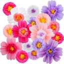 Crowye 12 Pcs Large Colorful Tissue Paper Flowers Decorations 20" Giant Fiesta Crepe Paper Flowers for Wall Decor Backdrop Mexican Wedding Birthday Baby Shower Carnival Party Craft (Bright Color)