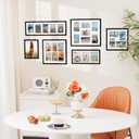 Vittanly 15x17 Collage Picture Frame, Displays 7Pcs 4x6 Pictures with Mat, 4x6 Picture Frames Collage Wall Decor for Horizontal or Vertical Display, Black, 1 Pack