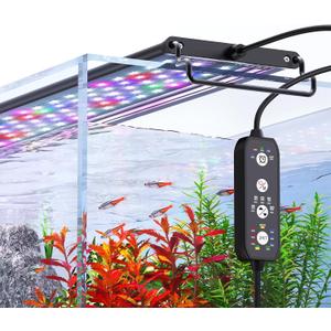 SEAOURA 24/7 Mode Led Aquarium Light for Plants Growth- Sunrise to Moonlight, 7 Colors, Adjustable Timer/Brightness, Full Spectrum Fish Tank Lights for 48 Inch to 54 Inch Tank