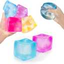 Premium Big Block Cube ,Ice Cube Squishies Toys,Durable, Slow-Rebound fingertip Exquisite Spherical ice Cube with boxGift-Ready (Blue)