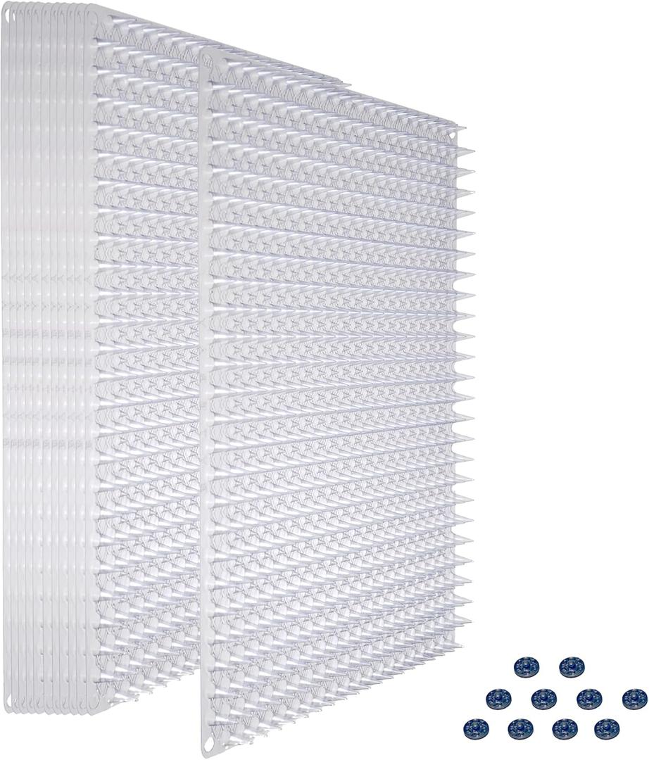 12 Pack Cat Spike Mat with High-Low Spikes, Interlocking Scat Mat for Cats and Dogs, Clear Cat Deterrent Mat for Indoor Countertop & Furniture, Outdoor Garden Dog Digging Stopper