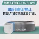 Coldest Dog Bowl - Anti Rust Metal, Non Slip, 3 Layers Insulated Stainless Steel Dog Bowls - Spill Proof & Heavy Duty - Water Bowl for Dogs, Cats & Pets, Dish Washer Safe (21 oz, Stardust Glitter)