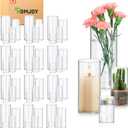 Homjoy Glass Cylinder Vase Set of 48 (2.17x4, 2.56x6, 3.35x8, 3.55x10 in)