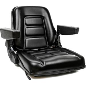 Universal Fold Down Forklift Seat with Adjustable Angle Back,Armrest,Micro Switch and Slide for Tractor,Excavator Skid Loader Backhoe Dozer Telehandler ZTRs