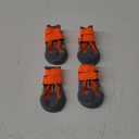 XSY&G Dog Boots,Waterproof Dog Shoes,Dog Booties with Reflective Strips Rugged Anti-Slip Sole and Skid-Proof,Outdoor Dog Shoes for Small Medium Large Dogs 4Pcs Orange-Size 2