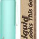 Opard Slim Pro Water Bottle 32oz, Plastic Water Bottle BPA-Free, Facetted Rubberized Grip-Texture Monocap, Leakproof Screw Top, Aqua Green, Reusable for Travel School Sport Gym Hiking (32oz-Soft-Touch Lid)