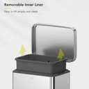 EKO Madison Brushed Stainless Steel 1.6 Gal/6L Bathroom Small Step Trash Can or Recycling Bin, Removable Inner Liner, Soft Close Lid, Fingerprint Resistant Finish