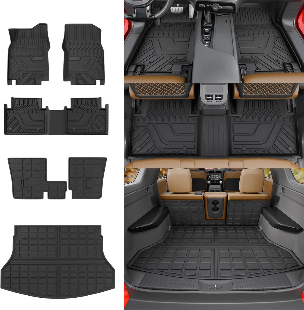 Rongtaod Floor Mats Compatible with 2014-2020 Nissan Rogue Trunk Liner Cargo Liner Cargo Mat All Weather Back Seat Cover Protector 2019 Nissan Rogue Accessories (Backrest Mats+Trunk Mat+Floor Mats)