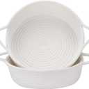 Sea Team 2-Pack Cotton Rope Baskets, 10 x 3 Inches Small Woven Storage Basket, Fabric Tray, Bowl, Round Open Dish for Fruits, Jewelry, Keys, Sewing Kits (White)