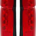 HECASA LED Pair Tail Lights Compatible with 1986-1997 Nissan Hardbody Rear Brake Tail Lamps Assembly Taillights Driver & Passenger Side (Red Lens+Clear Lens)