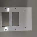 Kingdder 1 Pcs 3-gang 2-decorator 1-blank Wall Plate Standard Size Stainless Steel White Light Switch Plate Gloss Finish Size 3-gang 4.50" x 6.38" Corrosion-resistant Gfci Outlet Receptacle