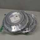 PLASTICPRO 64 Pack Elegant Disposable Plastic Plates Combo Set Includes 32 Dinner Plates and 32 Salad Plates Heavy Duty Fancy Party Plates Clear & Black Contemporary Design