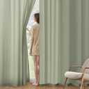 MIULEE Sage Green Privacy Sheer Curtains That Let Light in 63 Inches Long Non-See-Through Semi Sheer Curtain Light Filtering Window Curtains Drapes for Living Room Bedroom 2 Panels Set