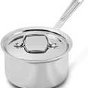 All-Clad D3 Stainless Steel 1.5 Quart Sauce Pan With Lid- Made in the USA- The Original Bonded Professional Cookware- Oven Safe & Induction Compatible