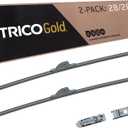TRICO Gold 28" + 28" Premium Automotive Replacement Windshield Wiper Blades (Set of 2), Passenger and Driver Side All-Weather Beam Wiper Blades for Select Vehicle Models (28" + 28" Pair Pack)