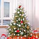 SHareconn 100pcs Christmas Tree Decorations Ornaments Set, Shatterproof Plastic Baubles Decorative Balls for Xmas Tree Decor Holiday Wedding Party, White