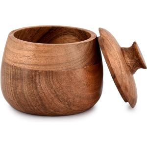 NIRMAN Jewelry Box Unique Artisan Traditional Hand Carved Acacia Wood Wooden Keepsake Box Gift (3" x 3" x 4)