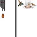 Adjustable Double Shepherd's Hook, 34-63 Inch Black Iron Stand for Indoor/Outdoor Use Ideal for Hummingbird Feeders, Hanging Plants, Lanterns, Wind Chime