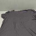 OFEEFAN Womens T Shirts Short Sleeve Pleated Dressy Casual Scooped Neck Summer Tops Blouses (XX-Large, 04-dark Grey)