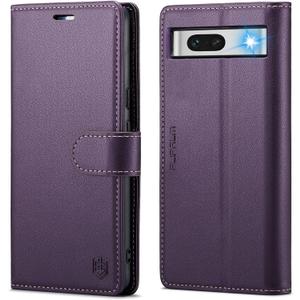 for Google Pixel 8a Wallet Case with RFID Blocking Credit Card Holder, PU Leather Folio Flip Kickstand Protective Shockproof Cover Women Men for Google Pixel 8a Phone case (Purple)