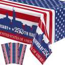 Fanfanwin 3pcs 4th of July USA Plastic Tablecloth for 250th Anniversary, 54x108 Disposable American Flag Tablecloths, Party Table Cloth for Independence Day, Veterans Day, Dinner, Party Supplies