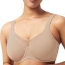 HSIA Minimizer Bras for Women Plus Size, Full Coverage Coolcomfort T Shirt Unlined Bra with Underwire for Heavy Breast (Beige), 36D