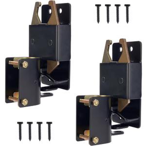 HILLMASTER 2 Pack Heavy Duty 2 Way Farm Gate Latch, Two Way Fence Gate Latch for Metal Gates Livestock Cattle Gate Latches Gate Hardware for Horse Corrals, Ranches(Screws and Instructions Included)