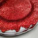 13 Inch 12pcs Reef Charger Plates  Elegant Decorative Dinner Plates for Wedding, Holiday Parties, and Formal DiningStylish Table Decor for Festive Celebrations (Red-12XH)