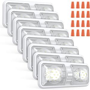 Aaleds RV Lights Interior, 12 Volt Led Lights 1000LM, Camper Lights 8W, RV Led Lights Interior Fixtures 12V, RV Ceiling Dome Light with Switch for RV/Camper/Trailer/Boat/Car (Natural White, 8Pack).