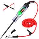 Heavy Duty Automotive Circuit Tester 5-90V Test Light, Digital LED Voltage Tester with Voltmeter, Dual Polarity Indicator & Stainless Probe for Car, Truck, RV, Boat Electrical Fuse Testing