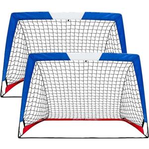 L RUNNZER Kids Soccer Goal, Pop Up Soccer Goal Net for Backyard, Set of 2 with Portable Carrying Case