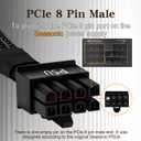 (2-Pack) 8 Pin PCIe Cable for Seasonic PSUs, PCIe 8 Pin Male to PCIe (6+2) Male Power Adapter Sleeved 25-inch (63cm)